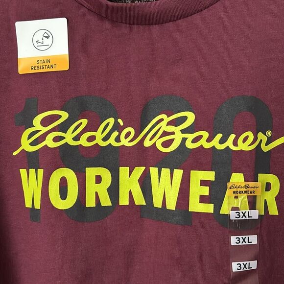 Eddie Bauer Workwear Men’s Size 3X Stain Resistant Long Sleeve Graphic Tee Shirt - Picture 3 of 6